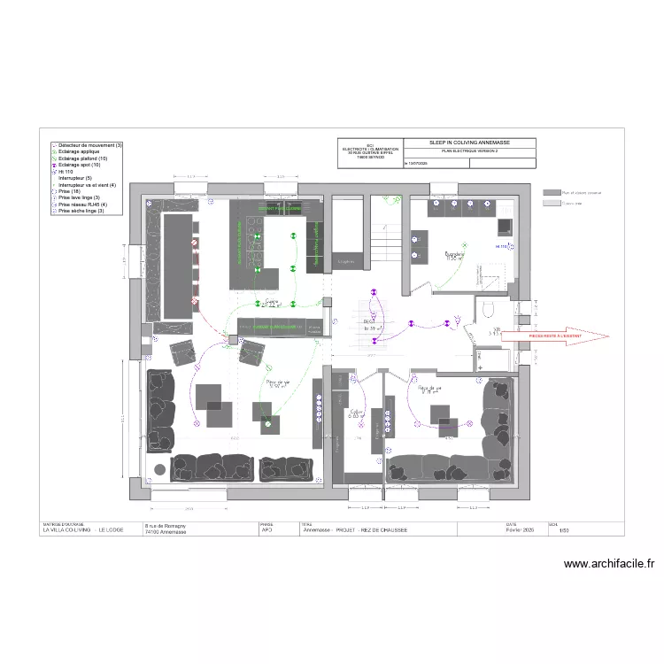 COLIVING ANNEMASSE REZ DE CHAUSS&Eacute;E. Plan de 