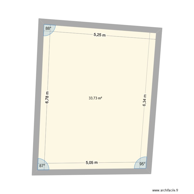 piece de vie. Plan de 1 pièce et 34 m2