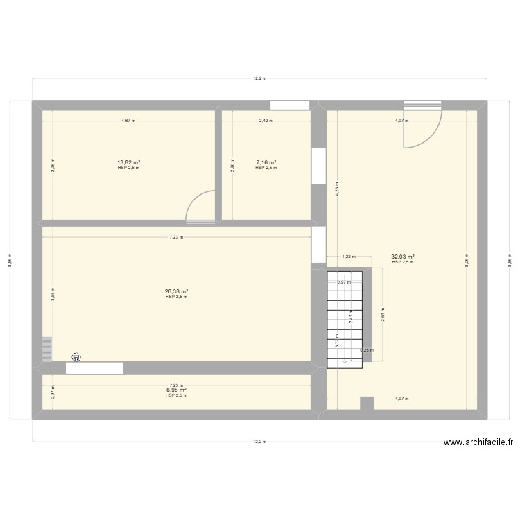PLAN SOUS SOL 2. Plan de 5 pièces et 86 m2