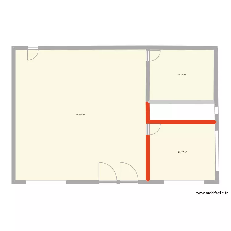 CGS. Plan de 3  et 131 m²