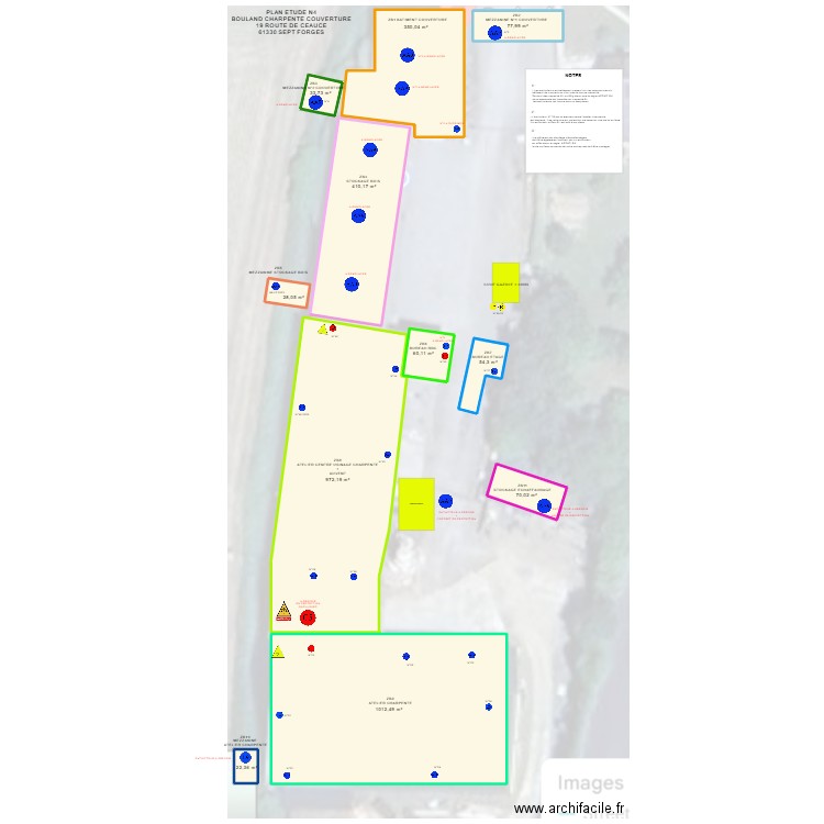 BOULAND CHARPENTE. Plan de 11 pièces et 3091 m2