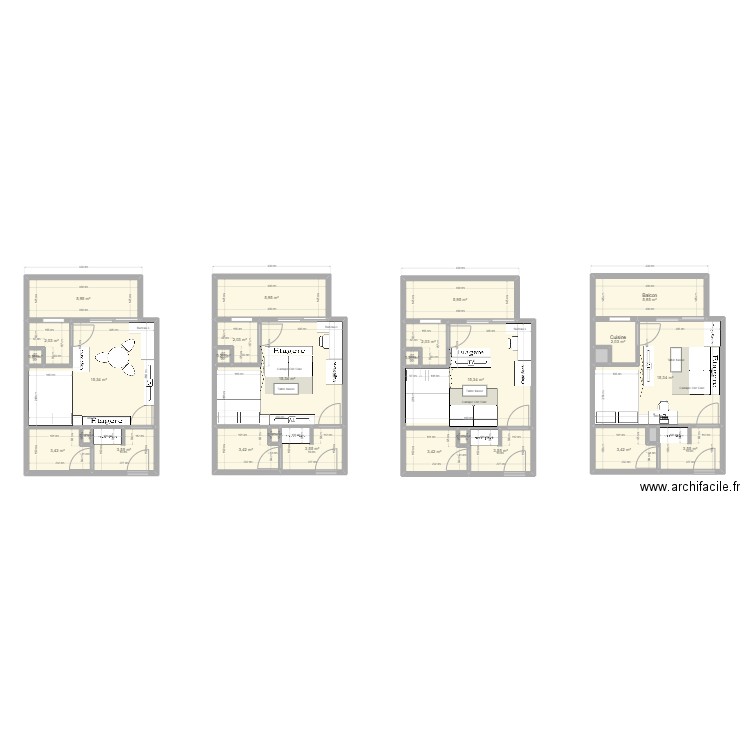 Appartement Clichy. Plan de 28 pièces et 123 m2