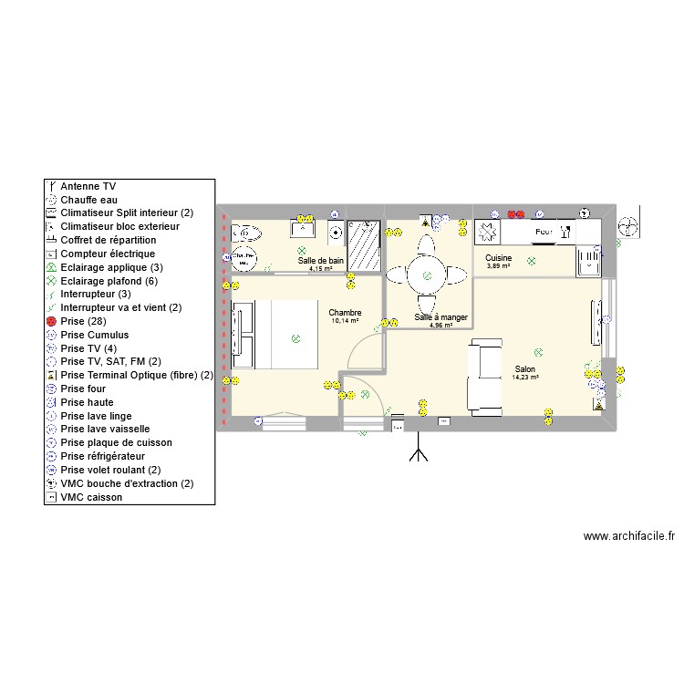argadou3. Plan de 5 pièces et 37 m2