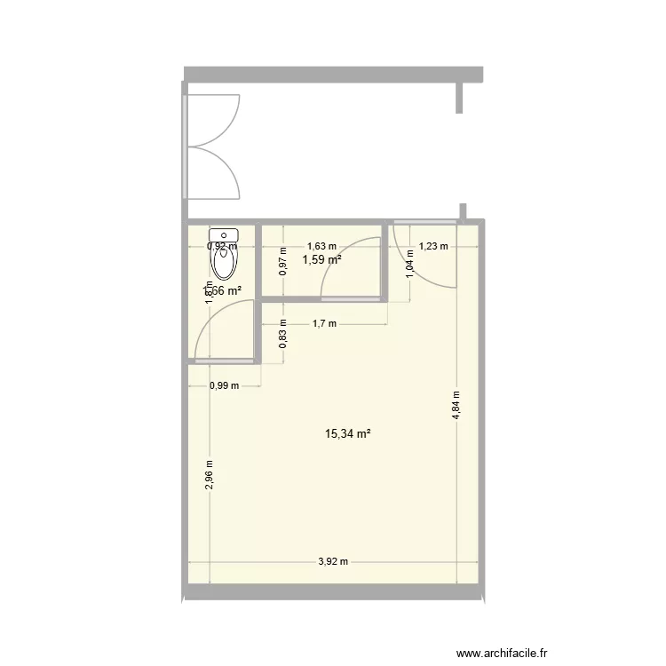 vestiaire filles. Plan de 3 et 19 m² vestiaire filles. Plan de 3 et 19 m²