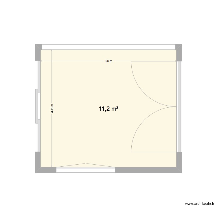 MARIO. Plan de 1 pièce et 11 m2