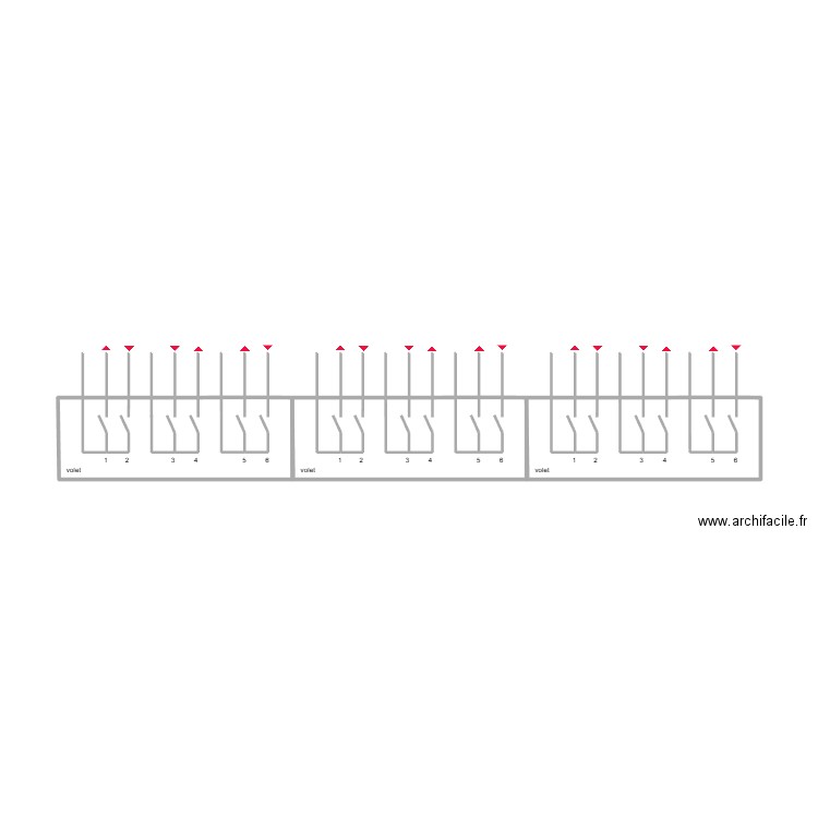 module volet. Plan de 3 pièces et 16 m2