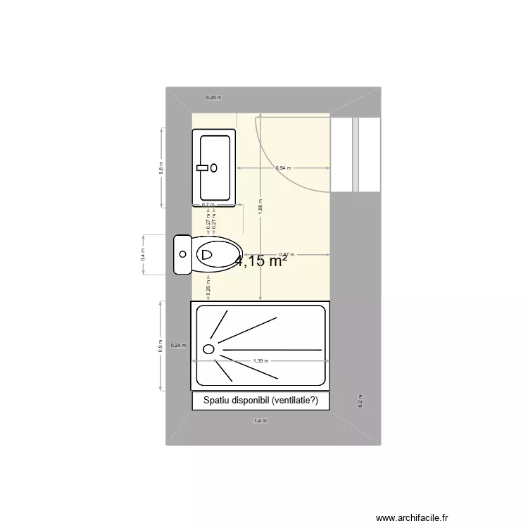 Parter_baie2. Plan de 1 et 4 m² Parter_baie2. Plan de 1 et 4 m²