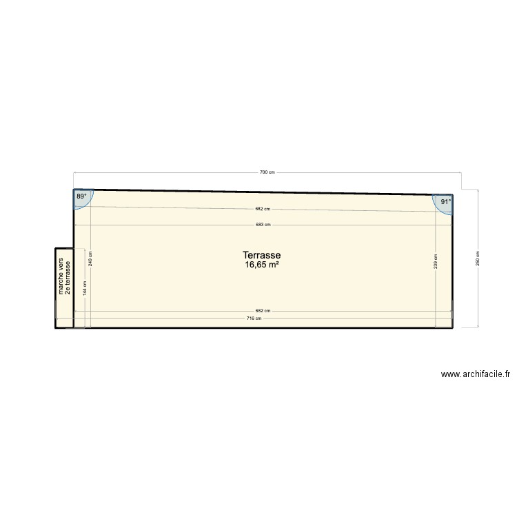 projet pergola. Plan de 2 pièces et 17 m2