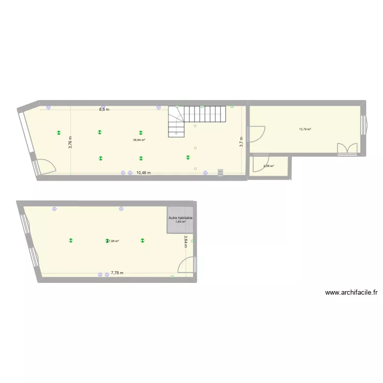 boutique Huguette. Plan de 5 Pièces et 86 m²