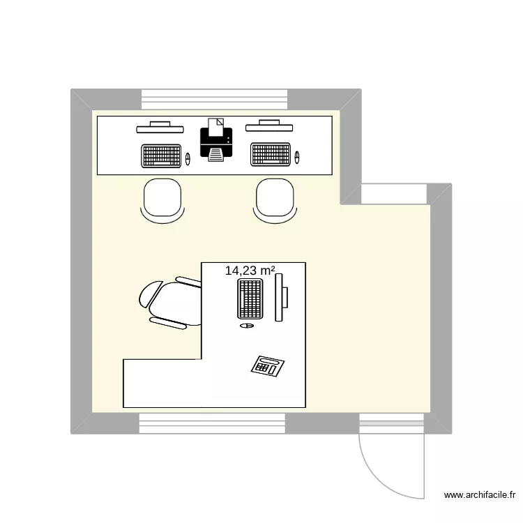 plan bureau perso. Plan de 1  et 14 m²