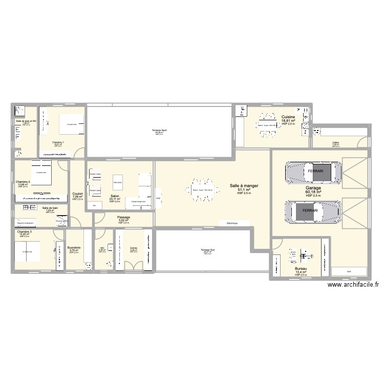 terrain christian 4. Plan de 18 pièces et 331 m2