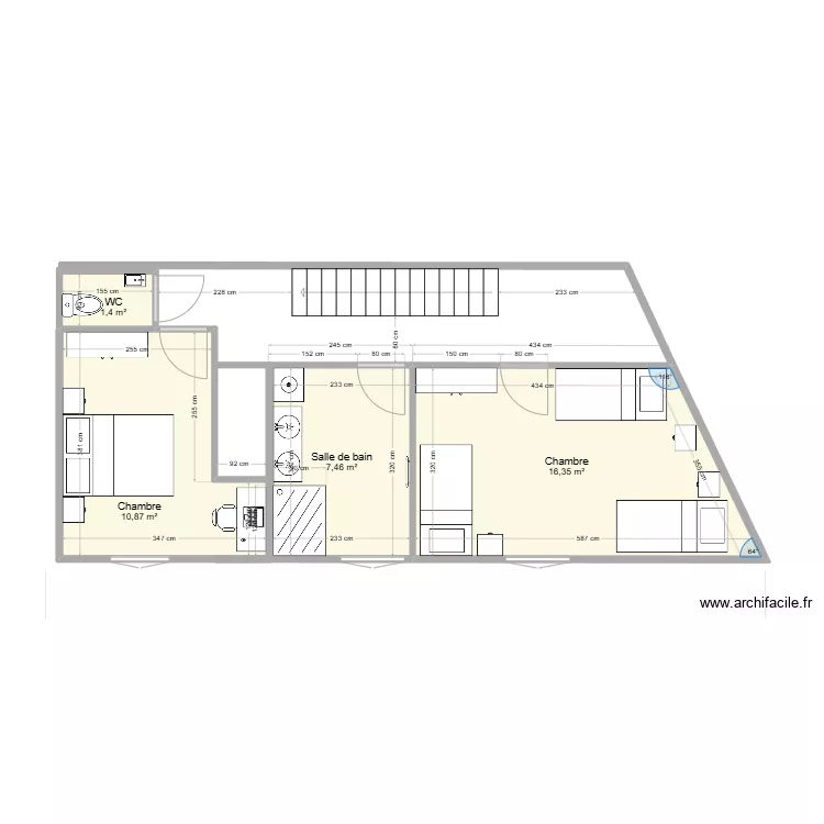 Haut grand gite am&eacute;nag&eacute;. Plan de 