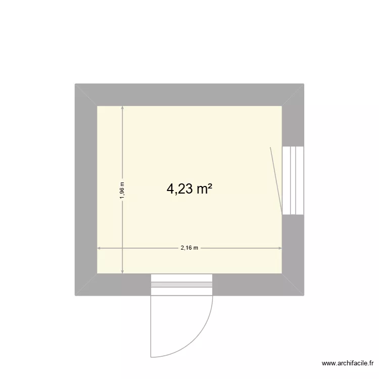 SDB Victoire. Plan de 1  et 4 m²