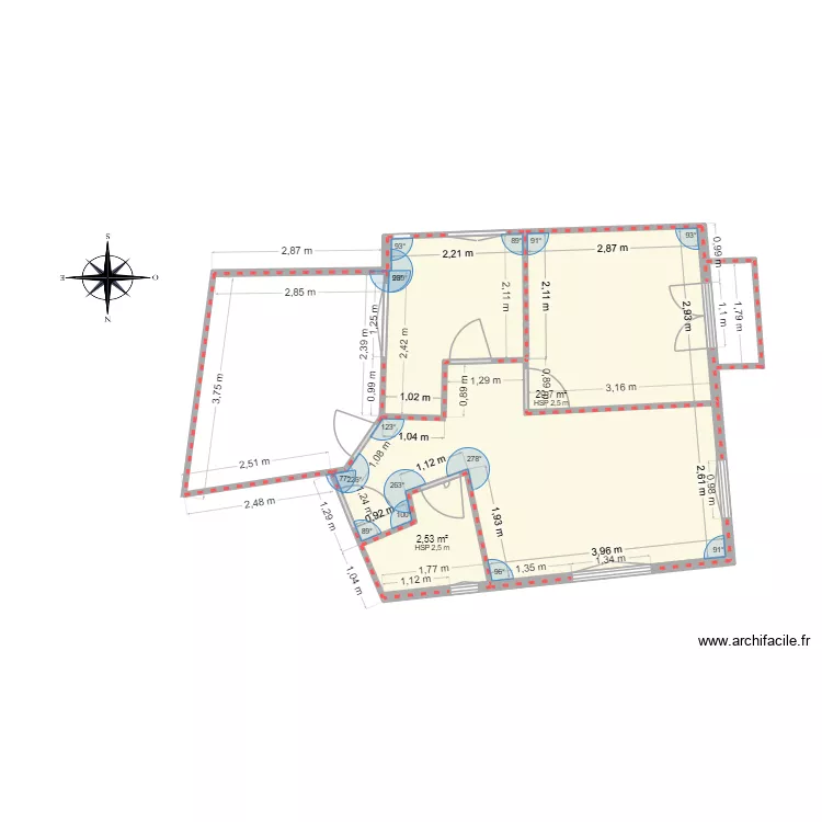 Amouyer avant travaux. Plan de 2 et 32 m² Amouyer avant travaux. Plan de 2 et 32 m²