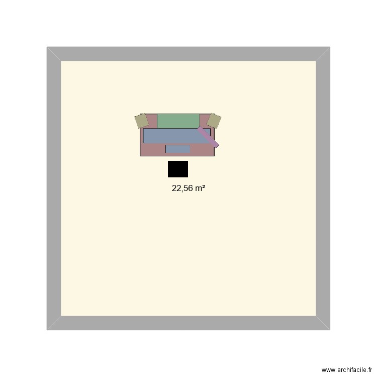 fgdgdfg. Plan de 1 pièce et 23 m2