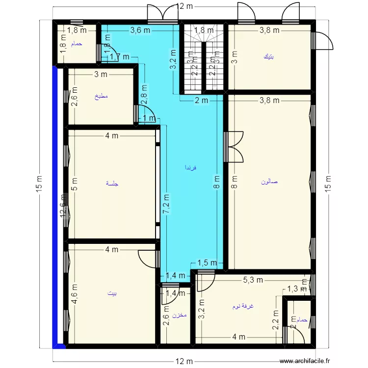 Plan 15X12 Client 36 10 08 12. Plan de 12 et 155 m² Plan 15X12 Client 36 10 08 12. Plan de 12 et 155 m²