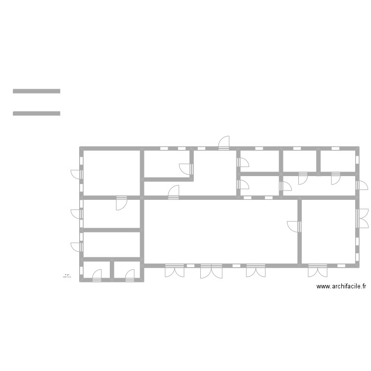 Plan d'évacuation restaurant. Plan de 13 pièces et 154 m2