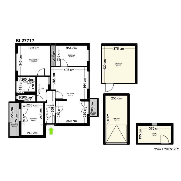 BI 27717. Plan de 18 pièces et 109 m2