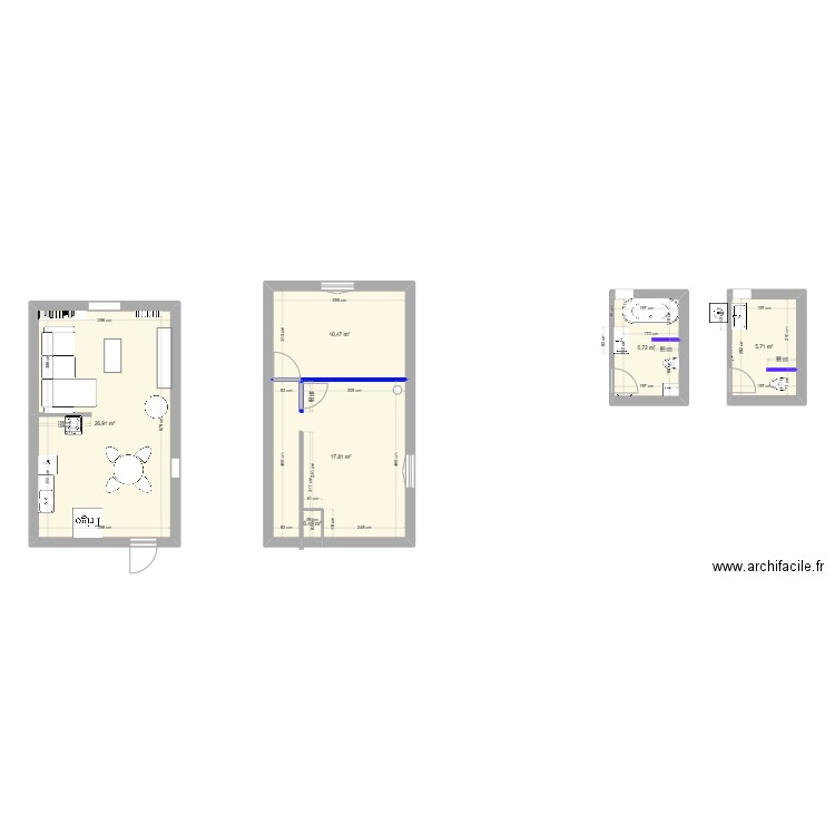 Chanturgue. Plan de 6 pièces et 55 m2