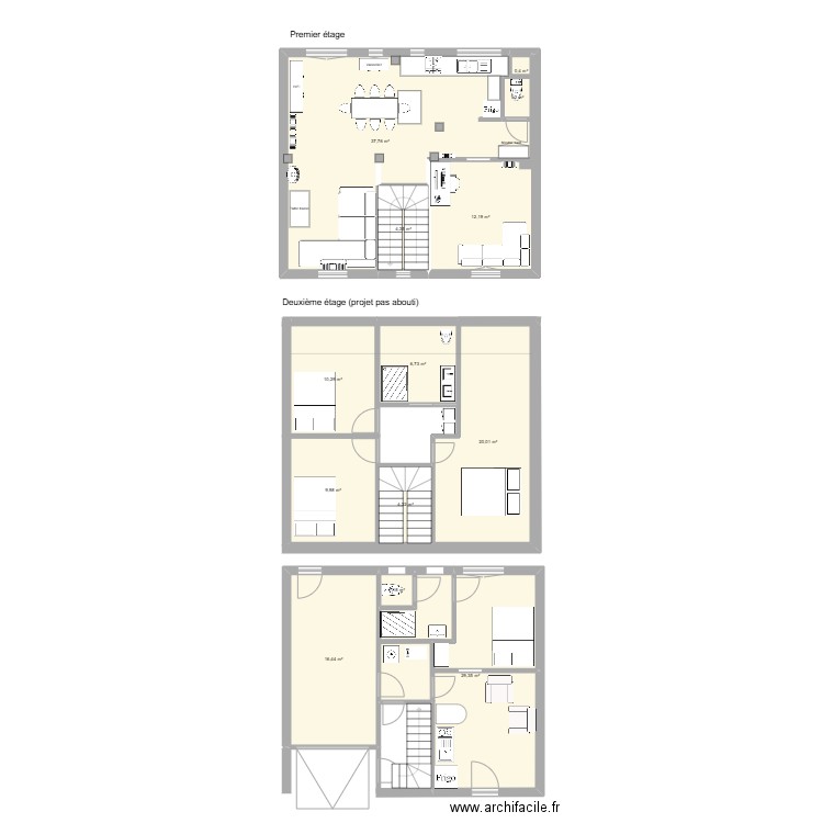 Pierre de Bayard 6 version chaudière ventouse. Plan de 13 pièces et 154 m2