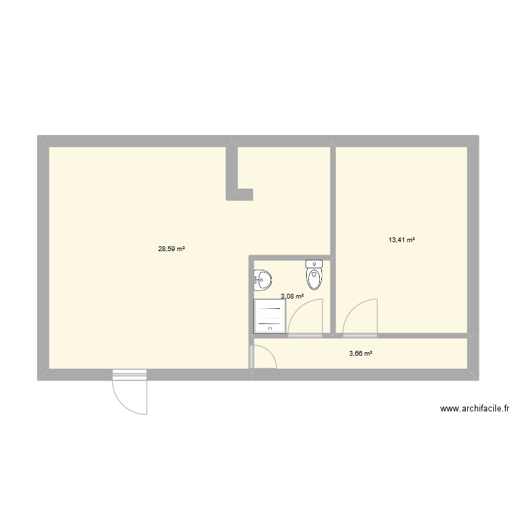sylvie G2. Plan de 4 pièces et 49 m2