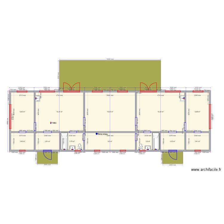 Василий Дуплекс. Plan de 15 pièces et 140 m2