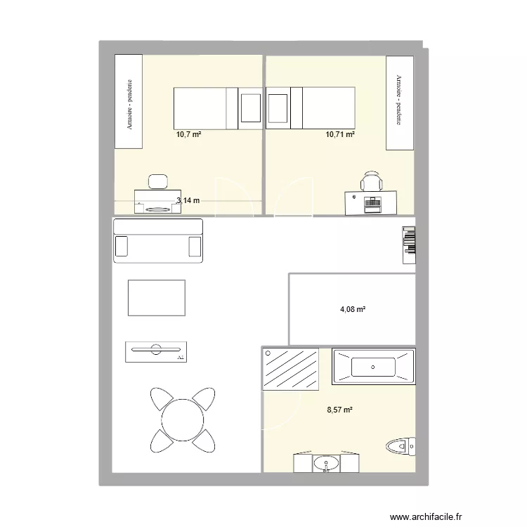 Plan de sol 11. Plan de 4  et 34 m²