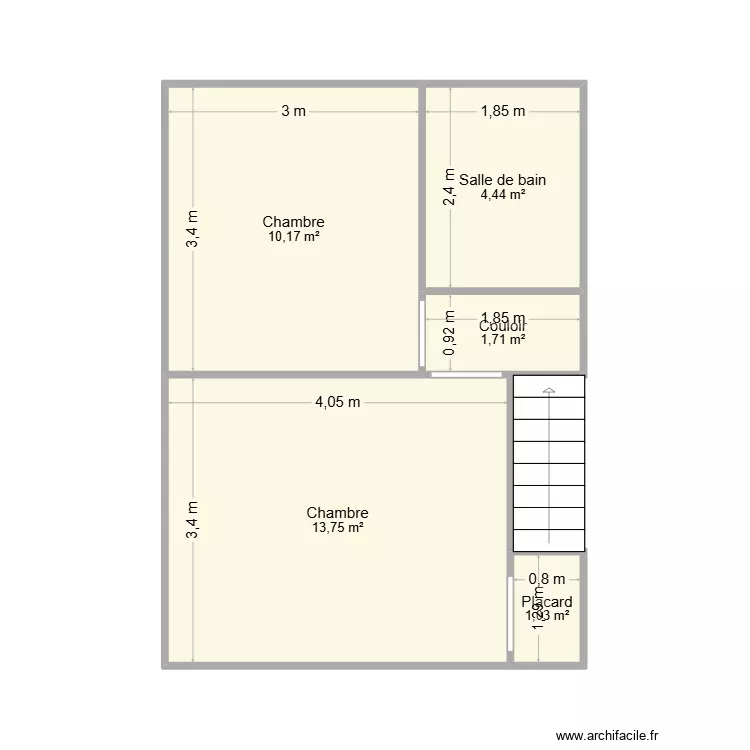 Maison haut. Plan de 5  et 31 m²