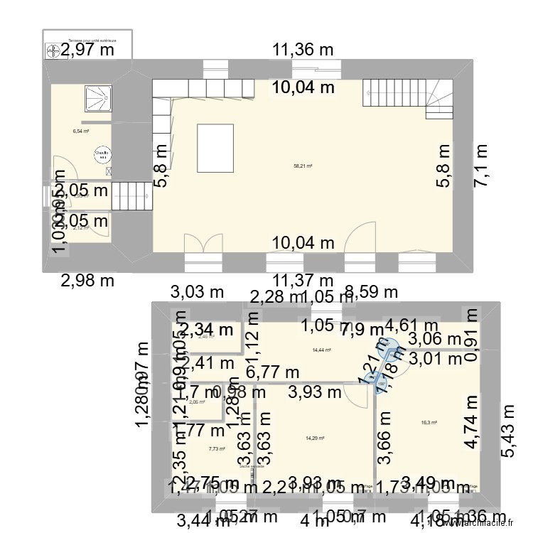 VILLE GUILLAUME 3. Plan de 12 pièces et 131 m2