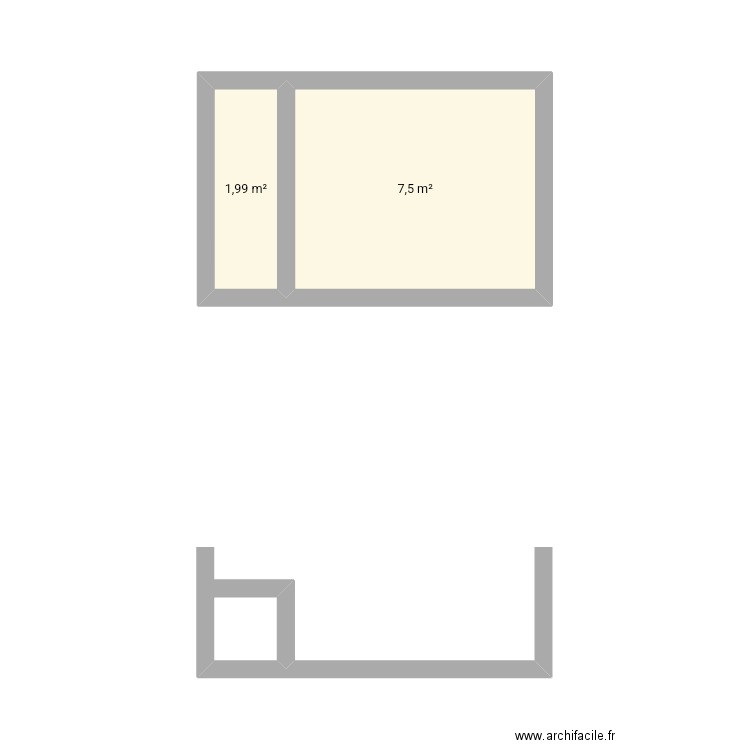 Piscine. Plan de 2 pièces et 9 m2