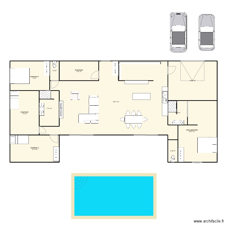 maison sud. Plan de 11 pièces et 184 m2
