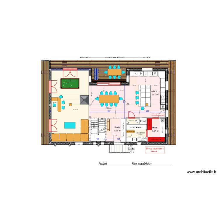 RC Béné. Plan de 3 pièces et 51 m2