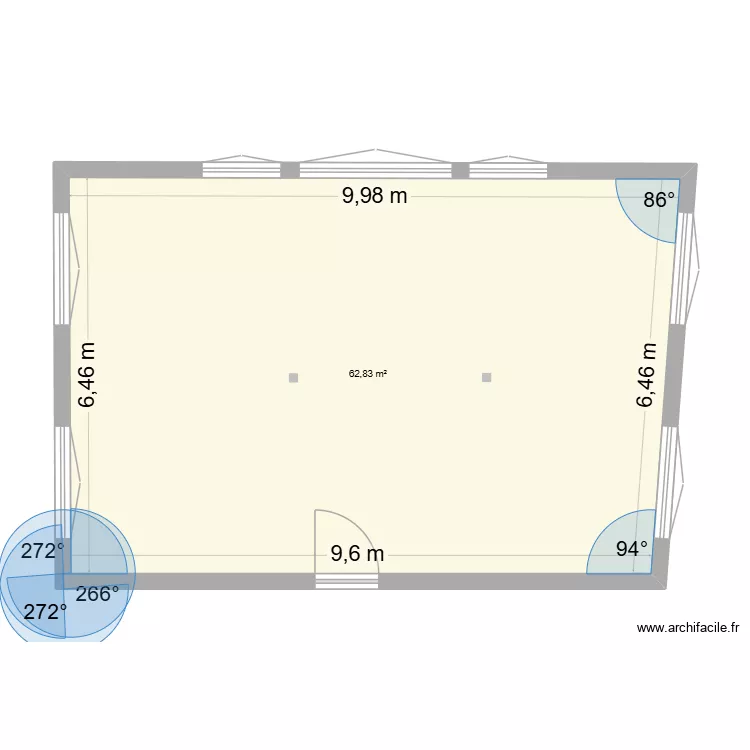 location paul doumer. Plan de 1  et 63 m²
