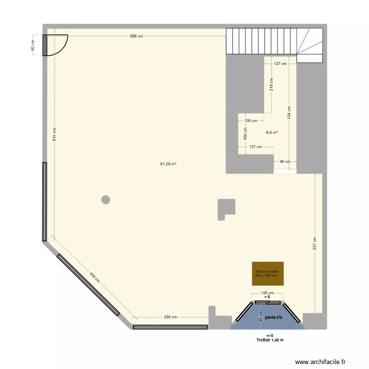 LA CACHETTE, PLAN AVANT TRAVAUX. Plan de 11  et 112 m²