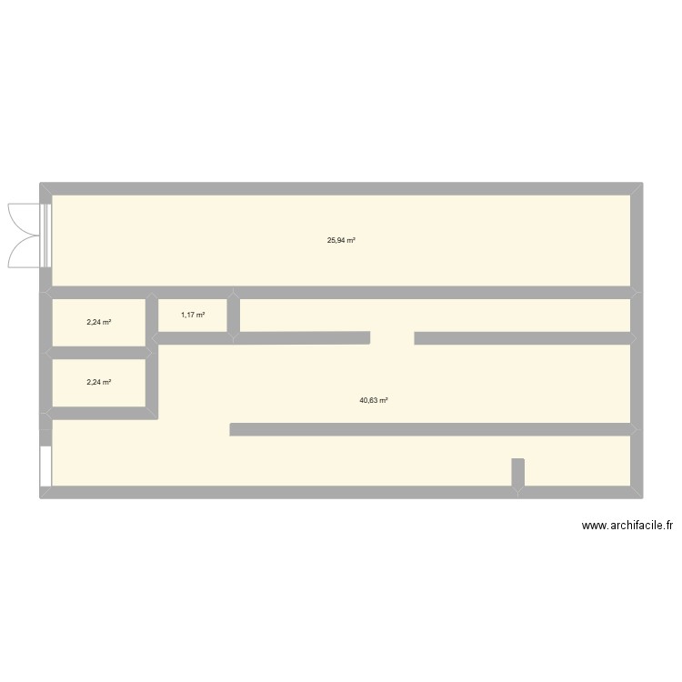 velour bencherif. Plan de 5 pièces et 72 m2