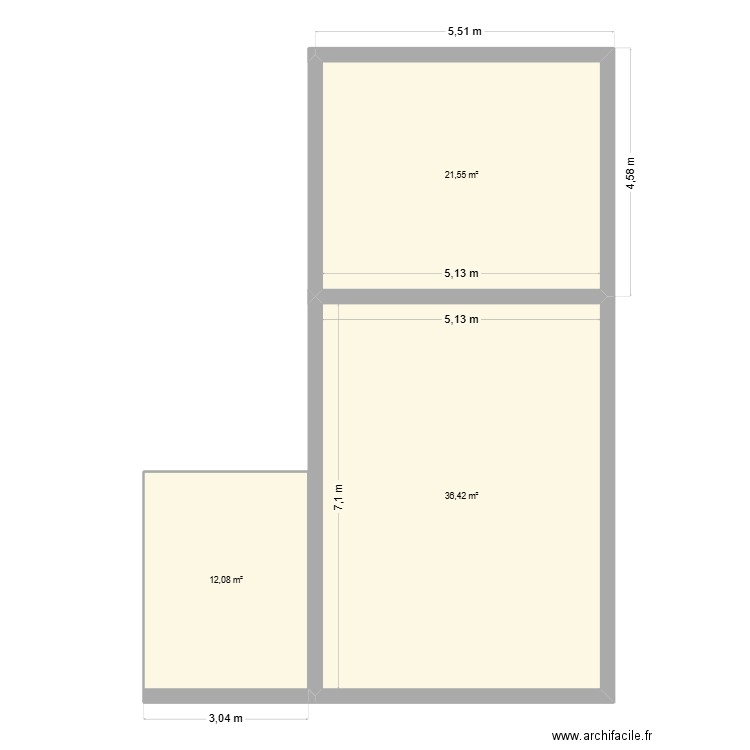 allondaz. Plan de 3 pièces et 70 m2