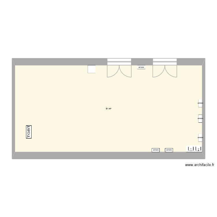 Plan de positionnement. Plan de 1 pièce et 91 m2