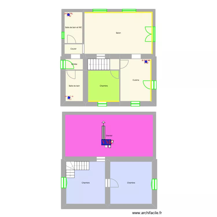 MURRAY FOUNUA - COURS DE PILE - trvx. Plan de 12 pièces et 129 m²