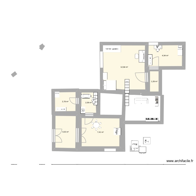 Les chiens maison. Plan de 0 pièce et 0 m2
