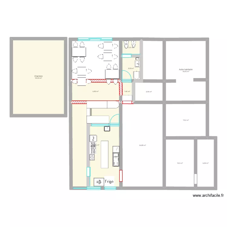 Projet. Plan de 12  et 148 m²
