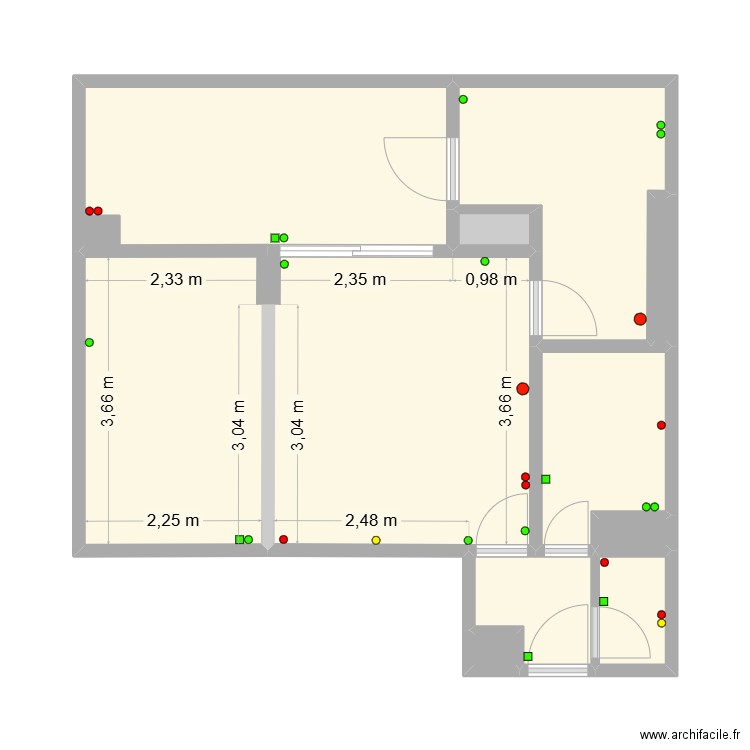 Ver 1 Elec. Plan de 10 pièces et 43 m2