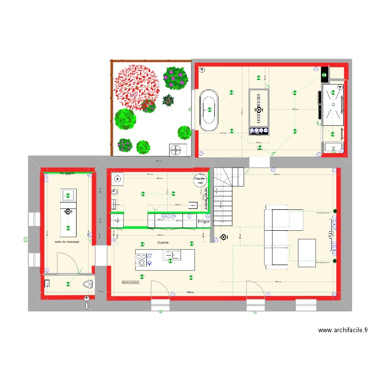 Love room. Plan de 11 pièces et 142 m2