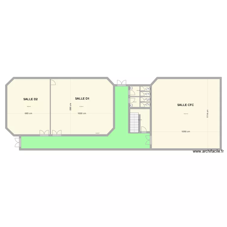 Rez-de-Chauss&eacute;e extension atelier. Plan de 