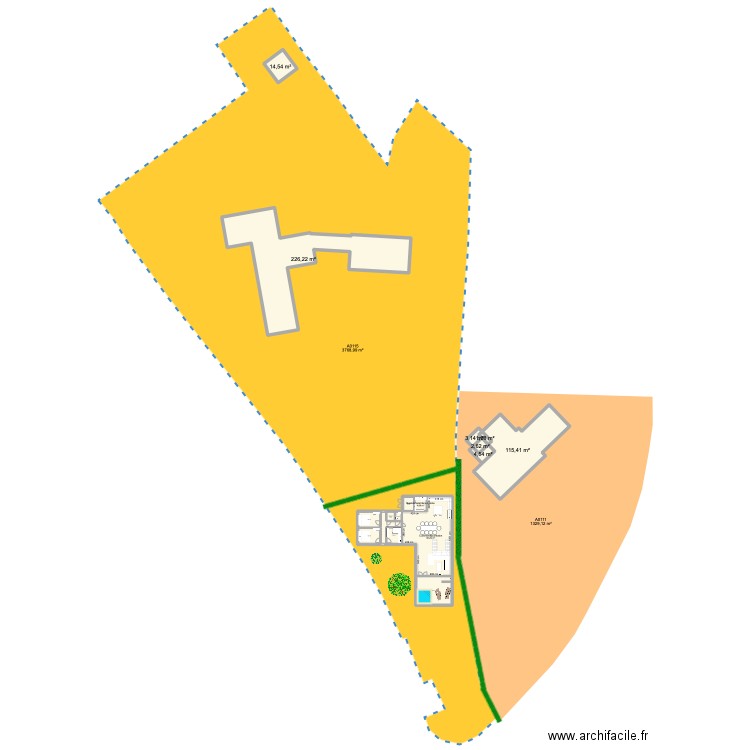 Ty Skeet. Plan de 17 pièces et 535 m2