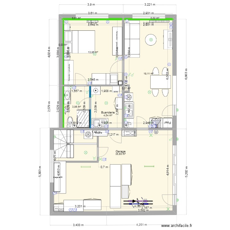 Maison du Tréport - Studio. Plan de 22 pièces et 155 m2