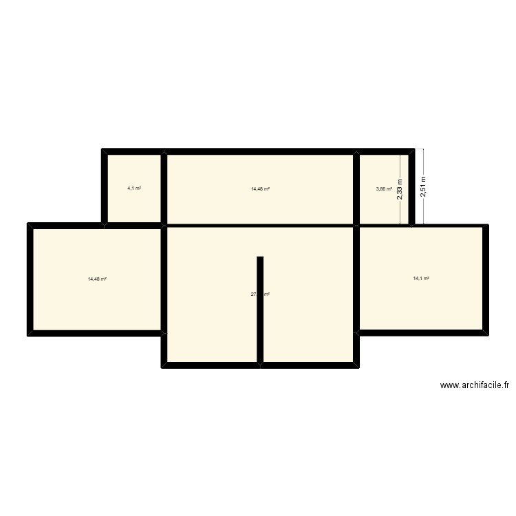 PLAN CAVIGNI. Plan de 6 pièces et 78 m2