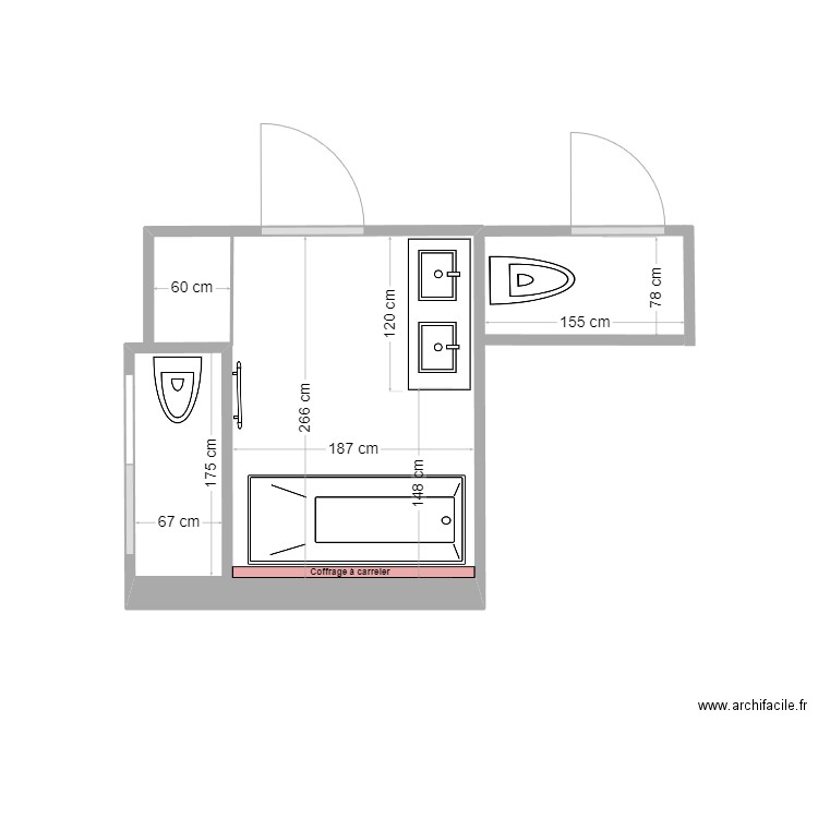 Salle de bain WC. Plan de 0 pièce et 0 m2