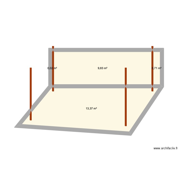 Emplacement poubelles. Plan de 4 pièces et 24 m2