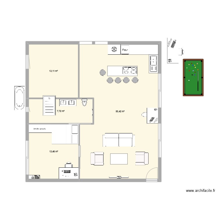 plan 2. Plan de 4 pièces et 85 m2