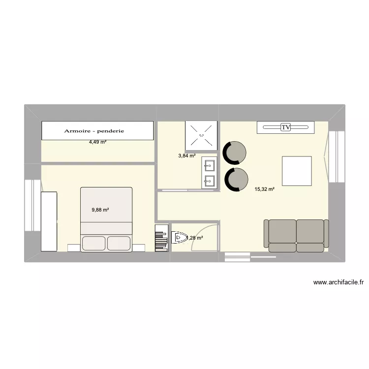 Extension Thivars 2. Plan de 5 et 35 m² Extension Thivars 2. Plan de 5 et 35 m²